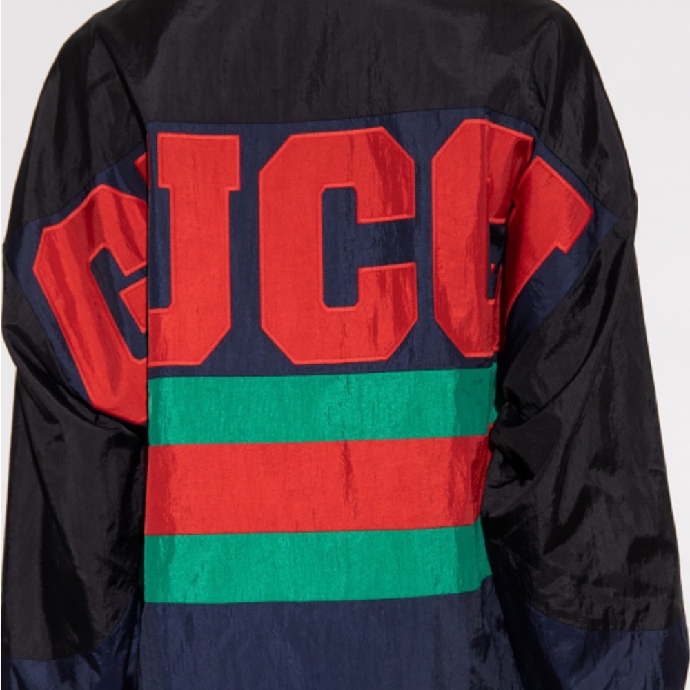 GUCCI Black and navy blue nylon jacket!